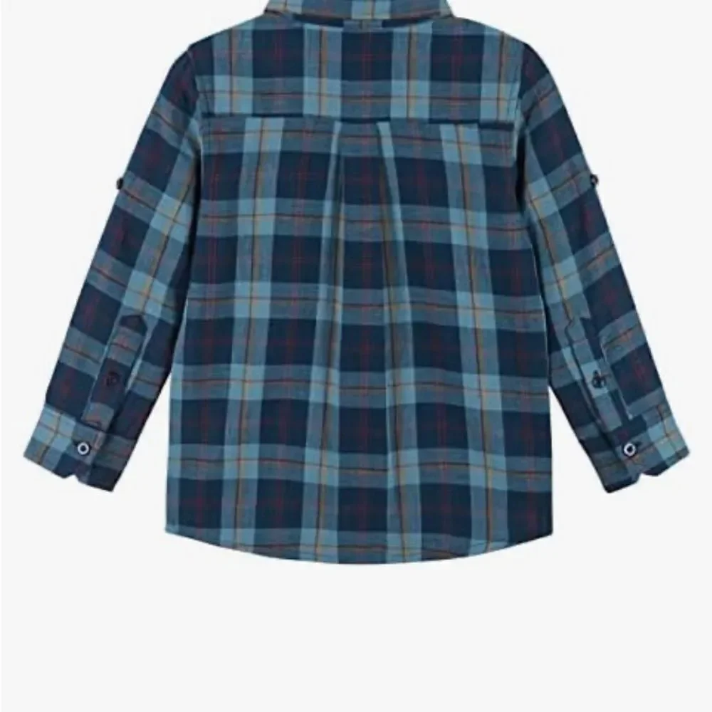 Andy and Evan Plaid Button Front shirt 2T NWT Navy